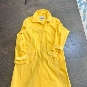 Nine West Bright Yellow Rain Trench Coat
